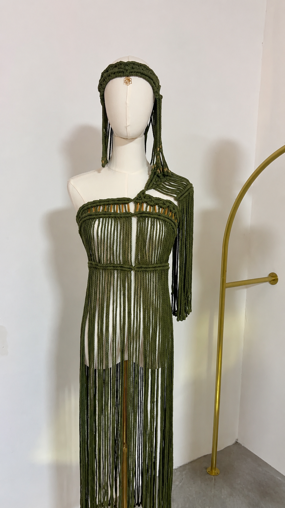 2 piece Green handmade macrame Coverup / festival outfit