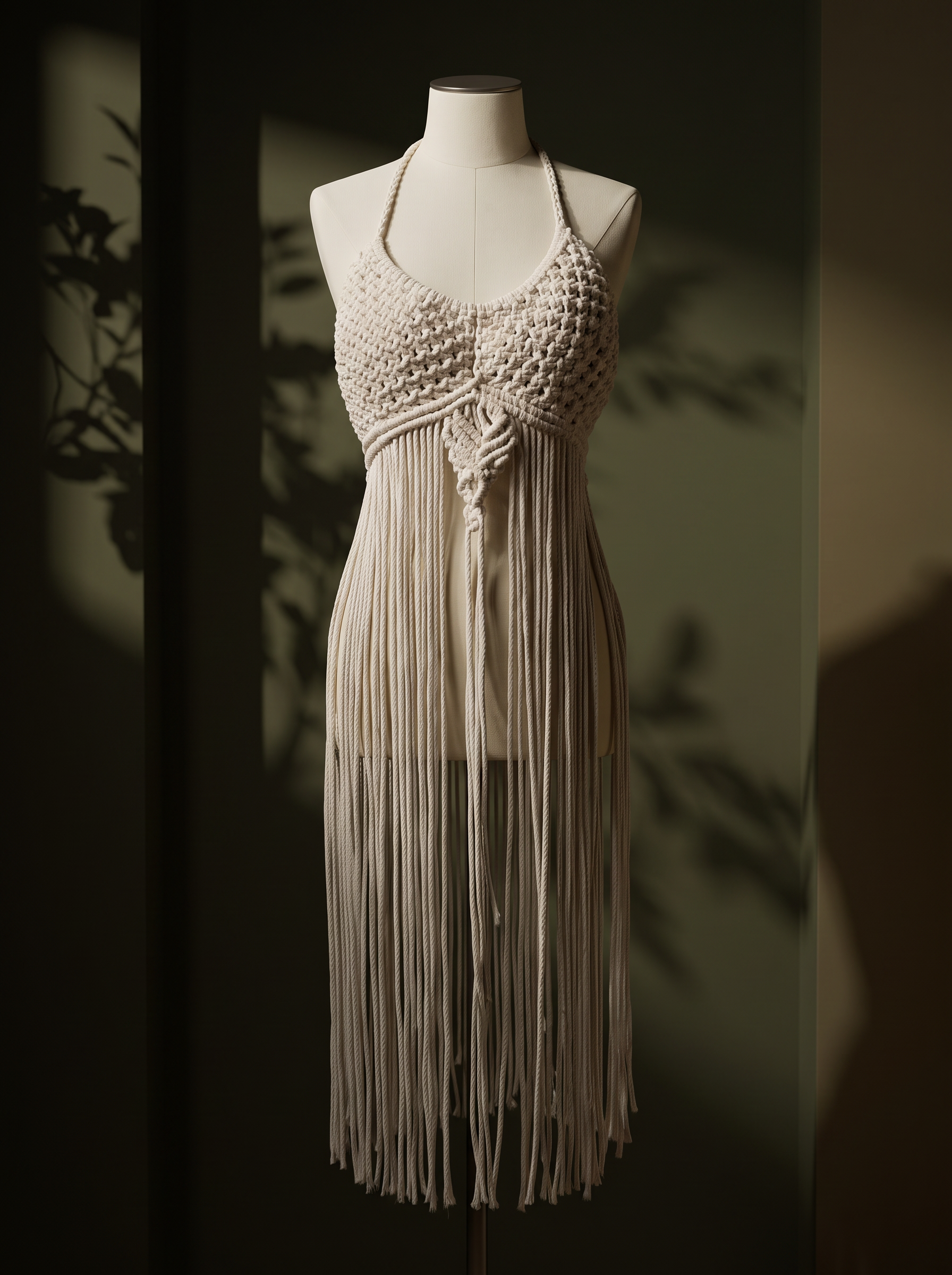 Beach Coverup white Cotton handmade Macrame Outfit