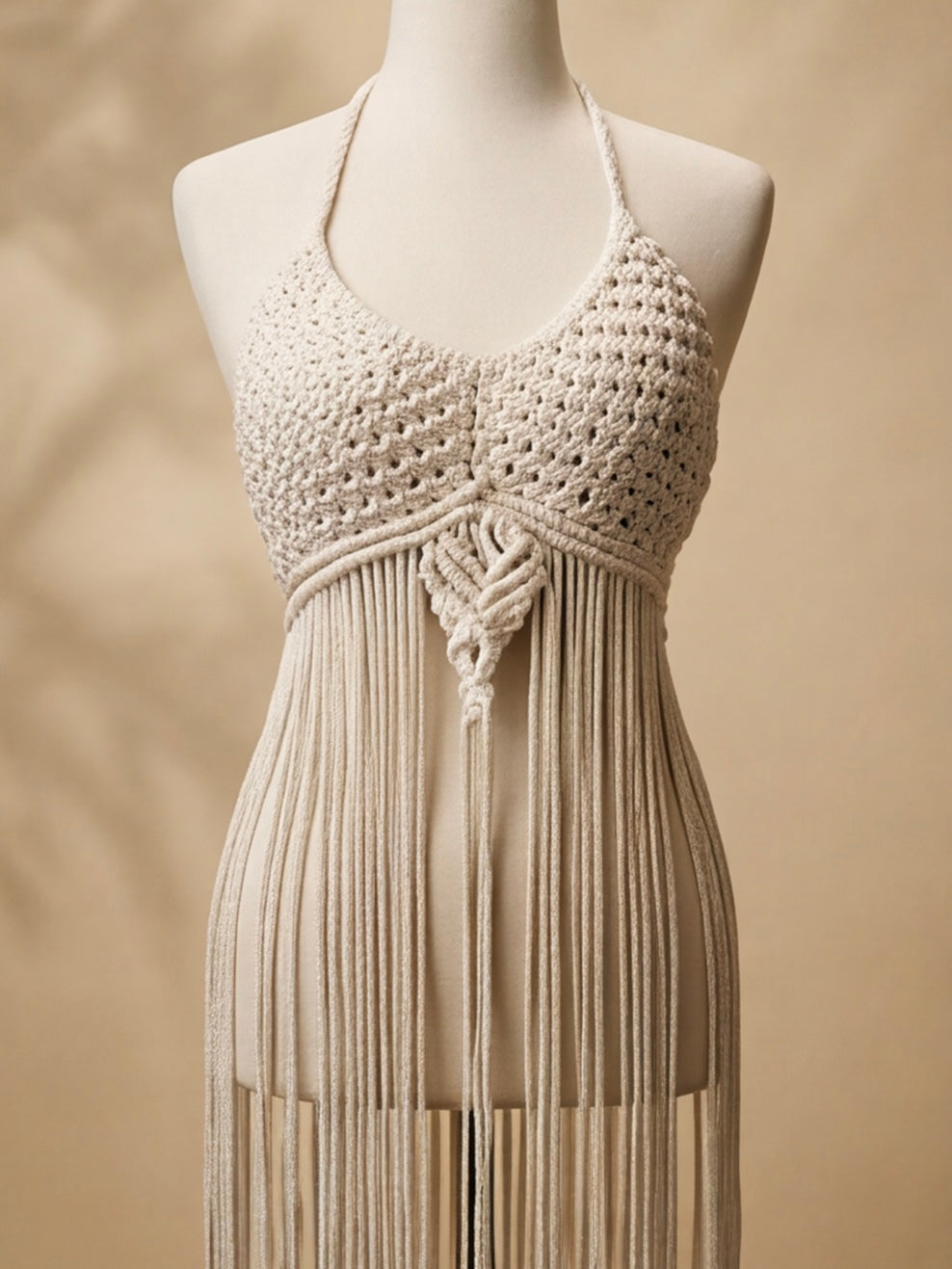 Beach Coverup white Cotton handmade Macrame Outfit