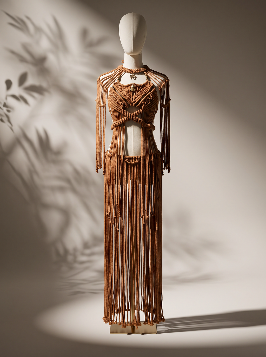 3 piece Brown handmade Macrame Outfit