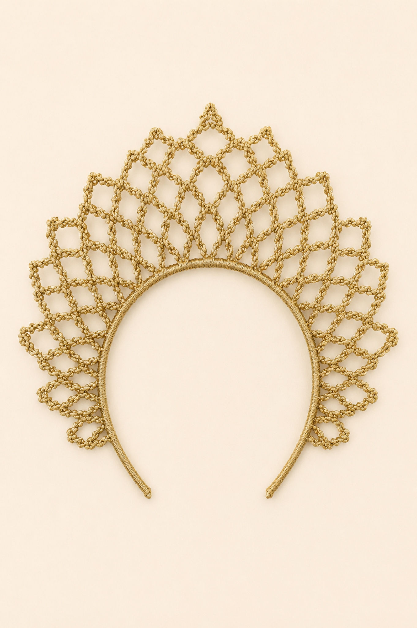 Handmade Macrame Tiara Gold