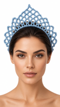 Handmade Macrame Tiara Blue