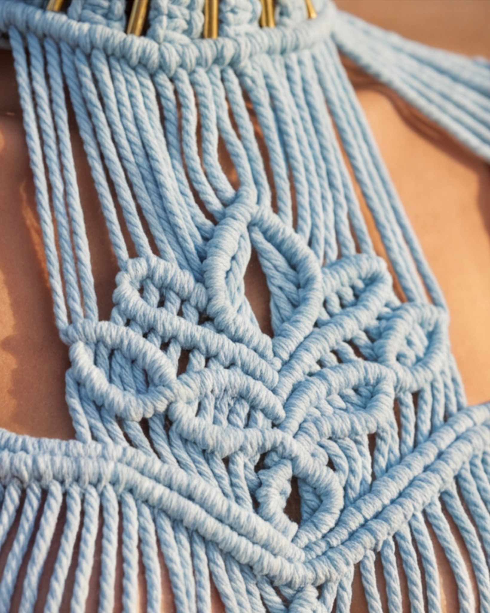 Light Blue handmade Cotton Macrame dress