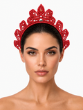 Handmade Macrame Tiara Red