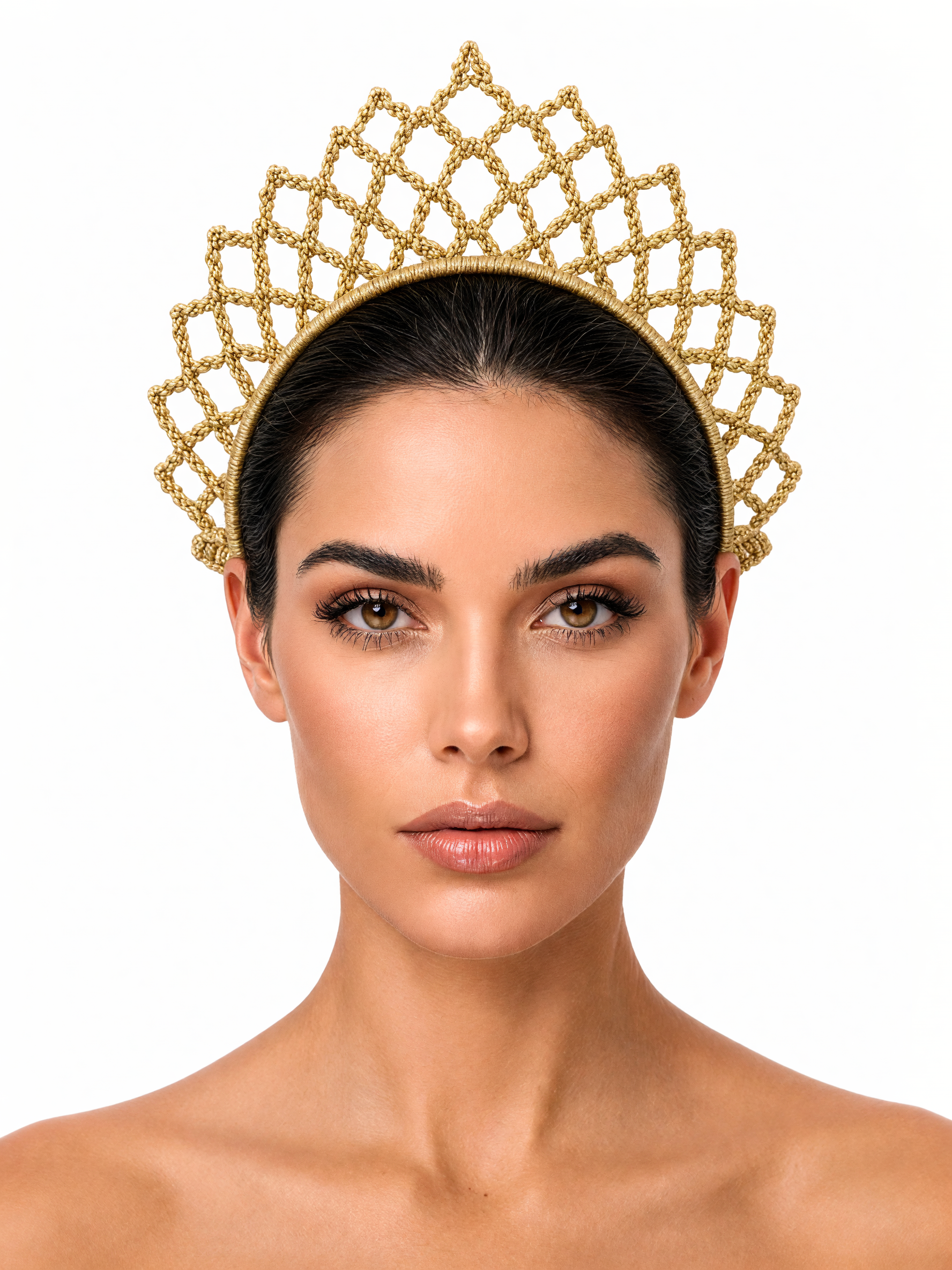 Handmade Macrame Tiara Gold