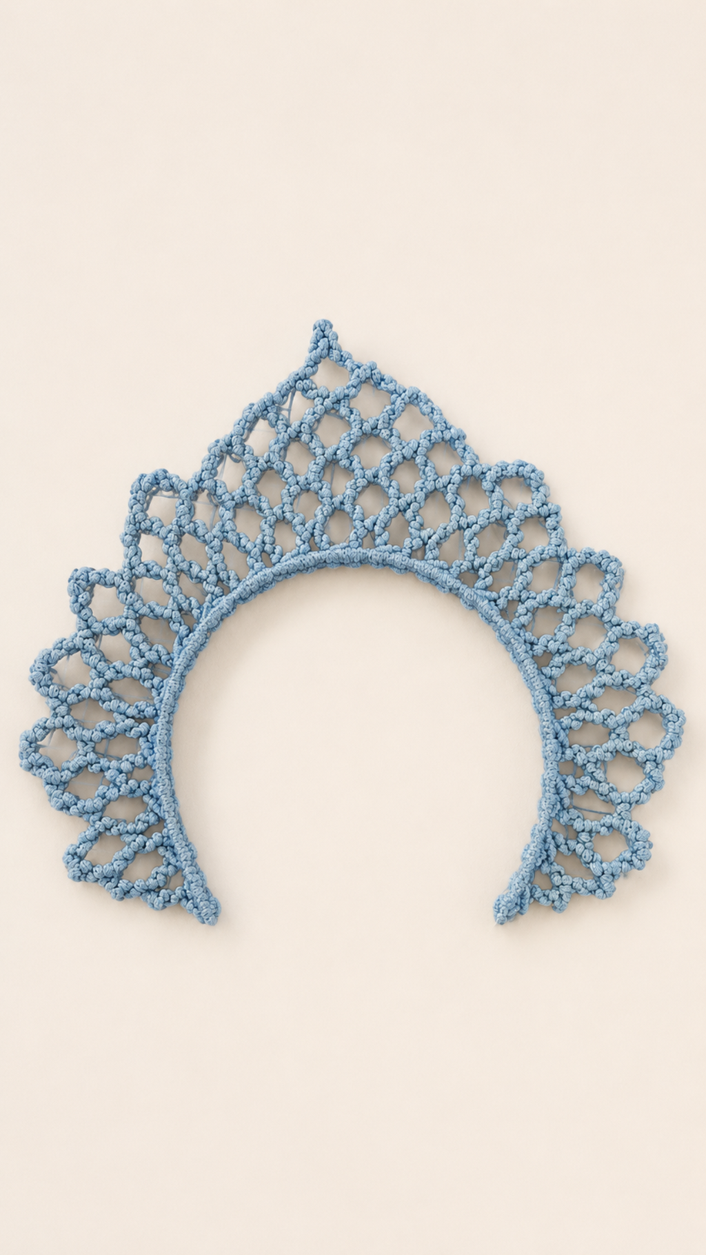 Handmade Macrame Tiara Blue
