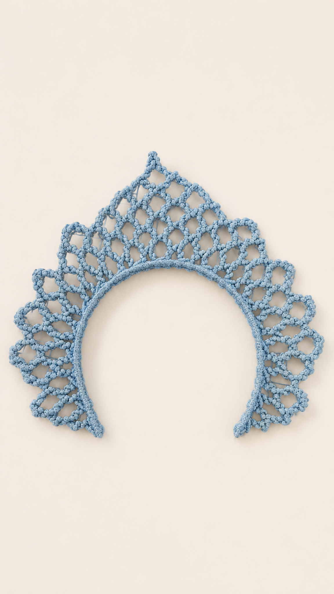 Handmade Macrame Tiara Blue
