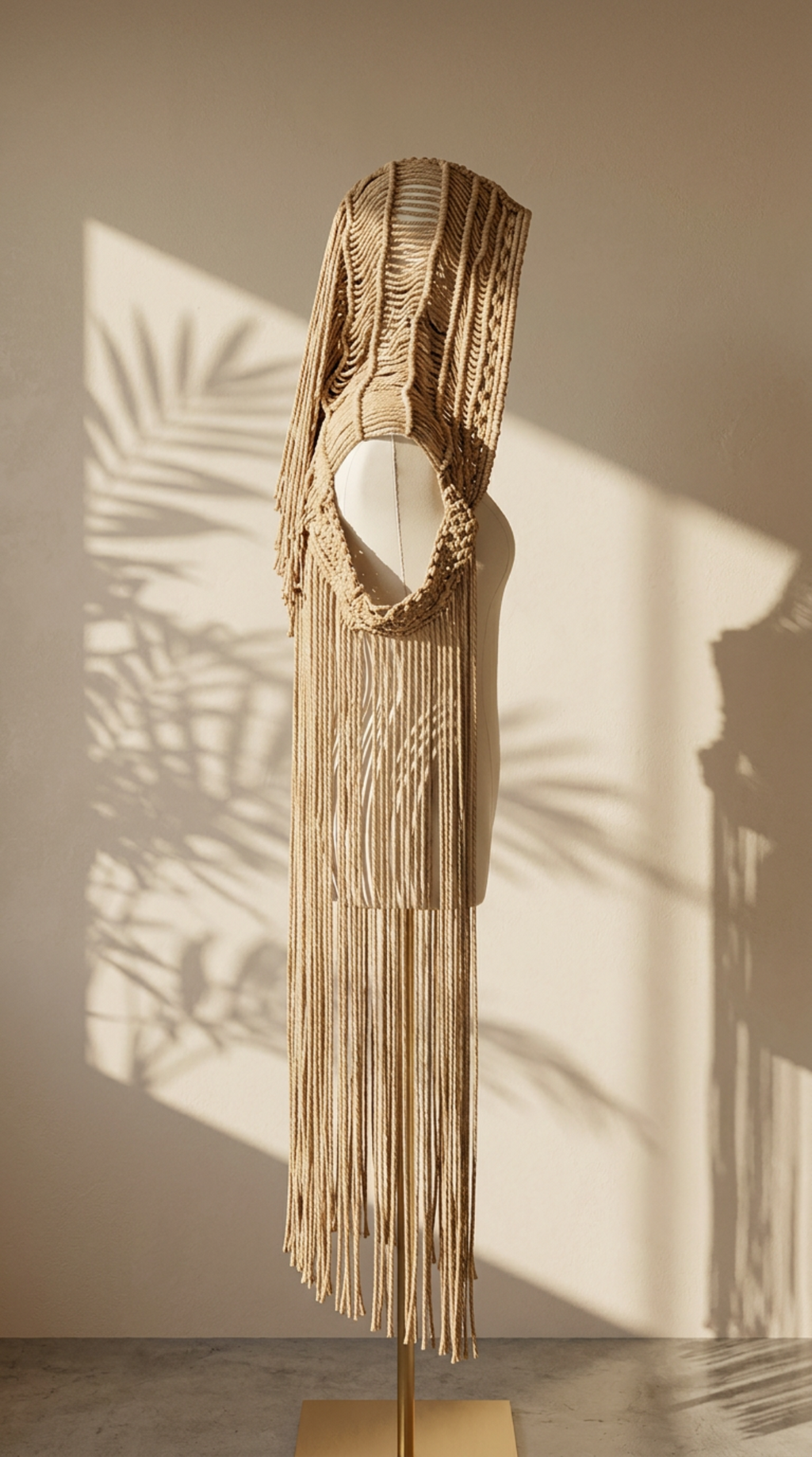 3 piece Beige handmade Cotton Macrame Festival outfit